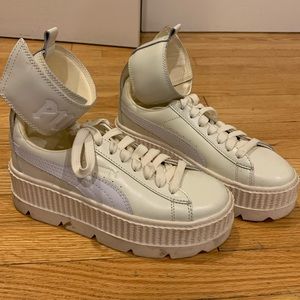 Rhihana x Fenty sneakers with ankle straps.